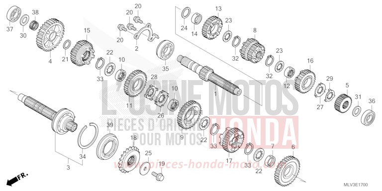 BOITE DE VITESSES de CB1000F "Big One" WOLF SILVER METALLIC (NHD19H) 2026